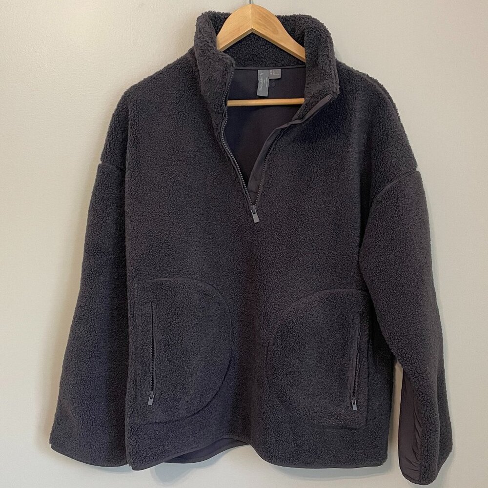 Sweaty Betty Grey Fleece Quarter-zip Jacket